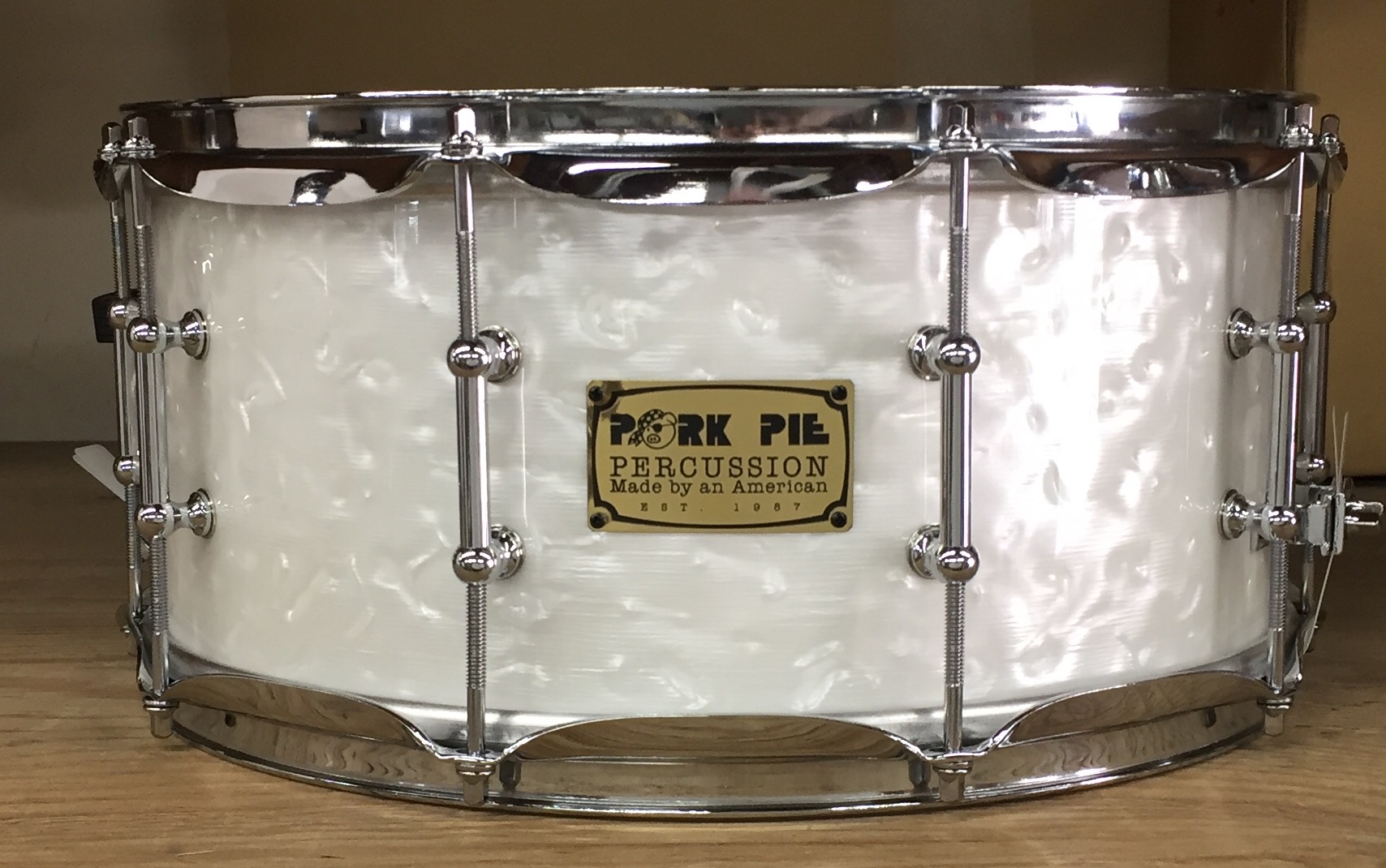Pork Pie USA Custom 14x6.5 Hammered Pearl w Tube Lugs