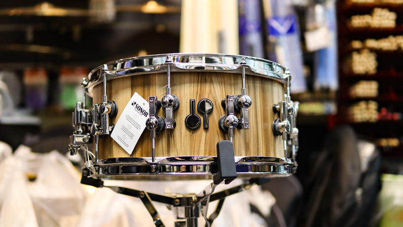 Sonor SQ2 14x6.5 American Walnut Medium Maple Snare Drum-zoom-