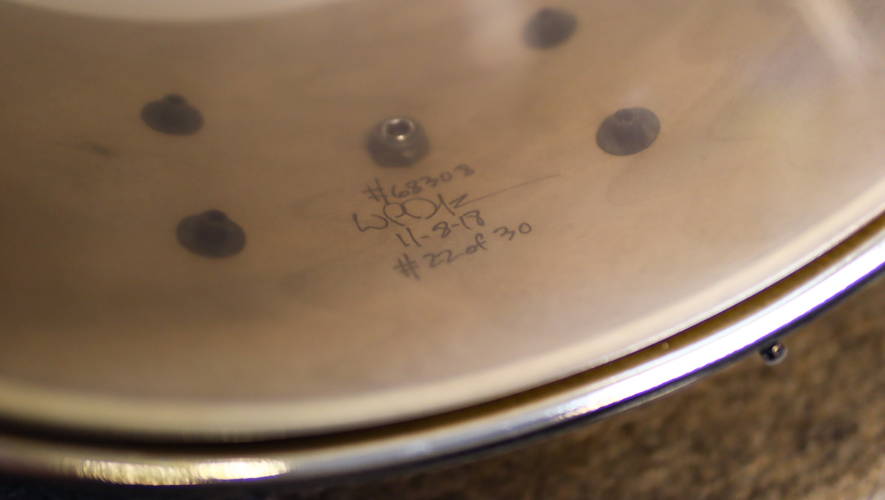 Pork Pie 14x6.5 30th Anniversary Walnut Curly Maple Veener Snare Drum (22 of 30)-zoom-3