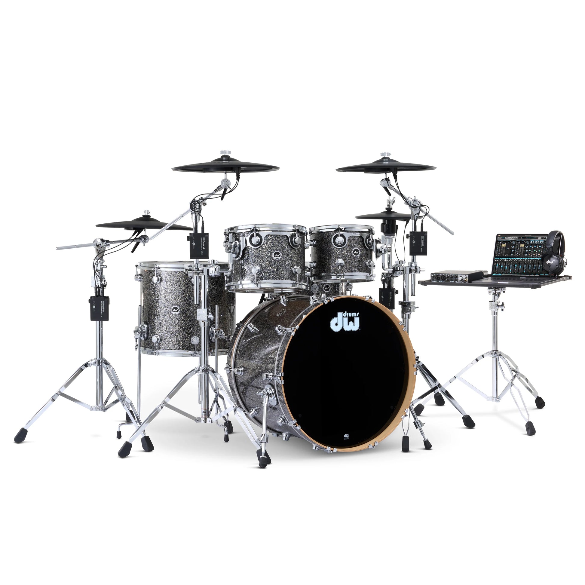 DWe 5pc Finishply Black Galaxy With Roland Cymbals-1