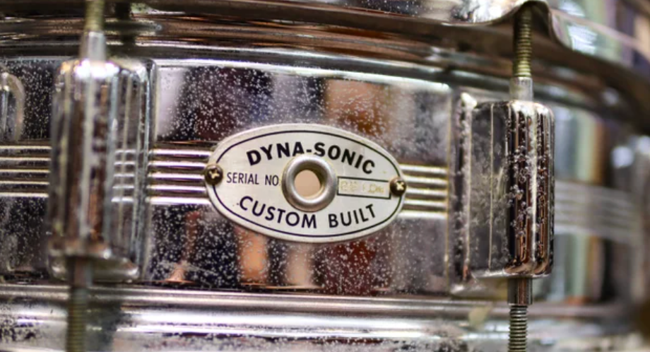Rogers Dynasonic 14x5 Chrome Over Brass Snare Drum (1971)-zoom-3