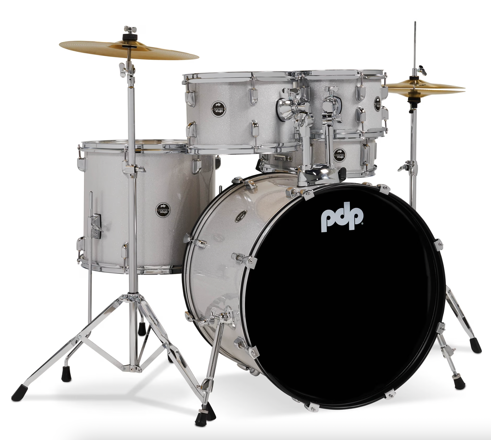 PDP Centerstage 22" 5pc Drum Set (Diamond White Sparkle)-zoom-1