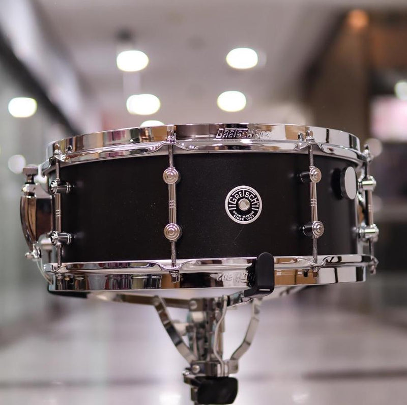 Gretsch Brooklyn Standard 14x5.5 Satin Black Metallic Snare Drum-zoom-