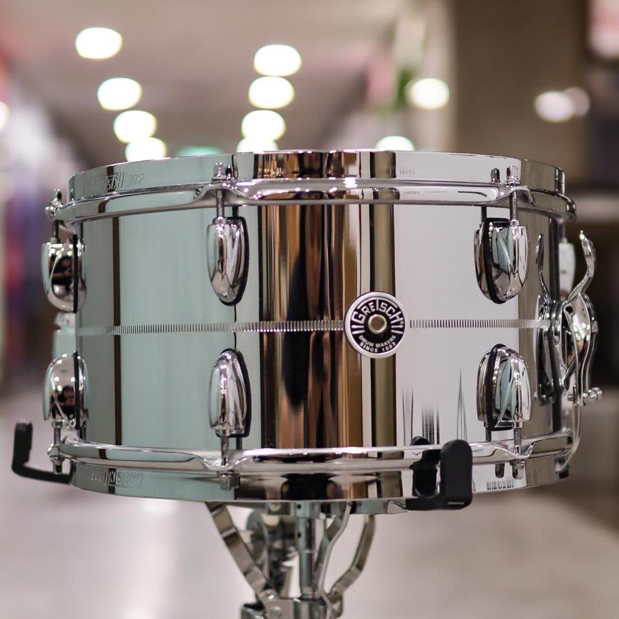 Gretsch Brooklyn Chrome over Steel 13x7 Snare Drum-1