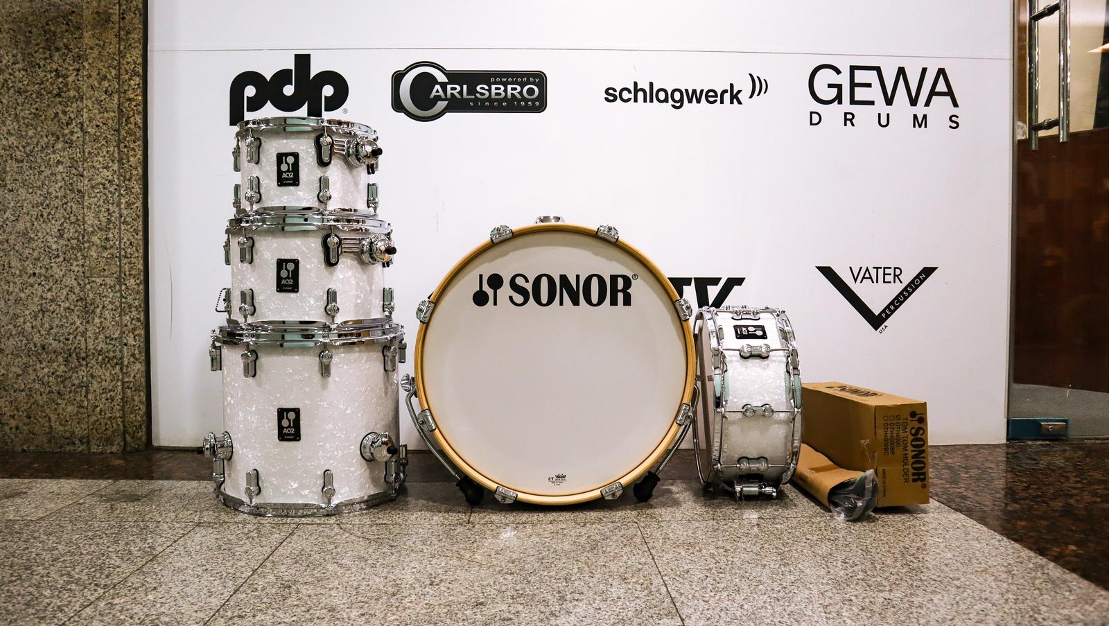 Sonor AQ2 Studio Shell Pack (White Pearl) (Display Set)-zoom-1