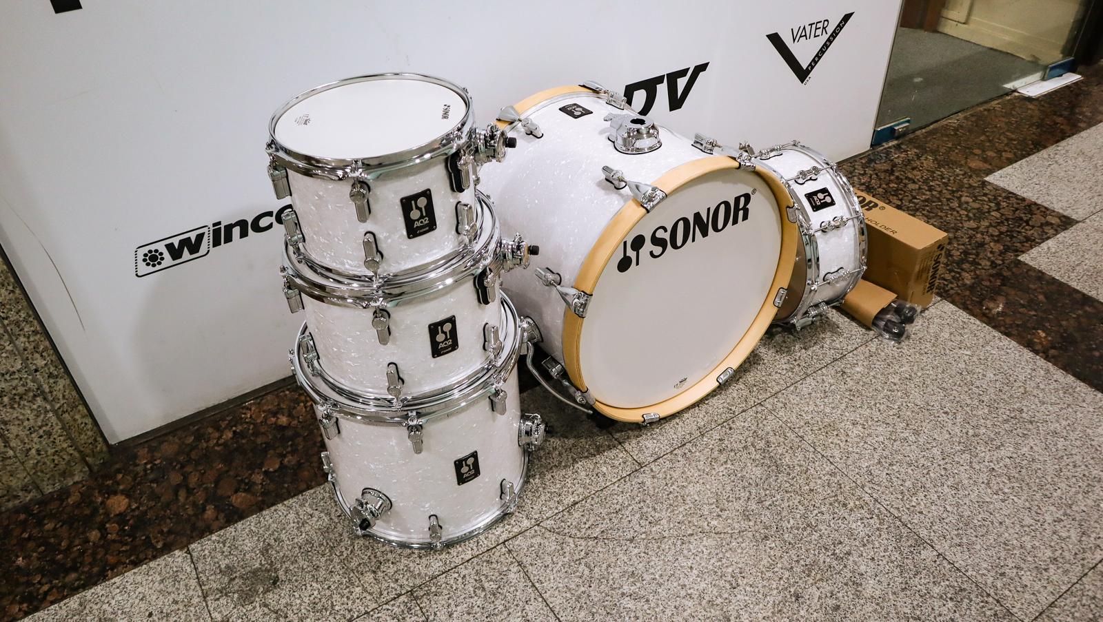 Sonor AQ2 Studio Shell Pack (White Pearl) (Display Set)-zoom-2