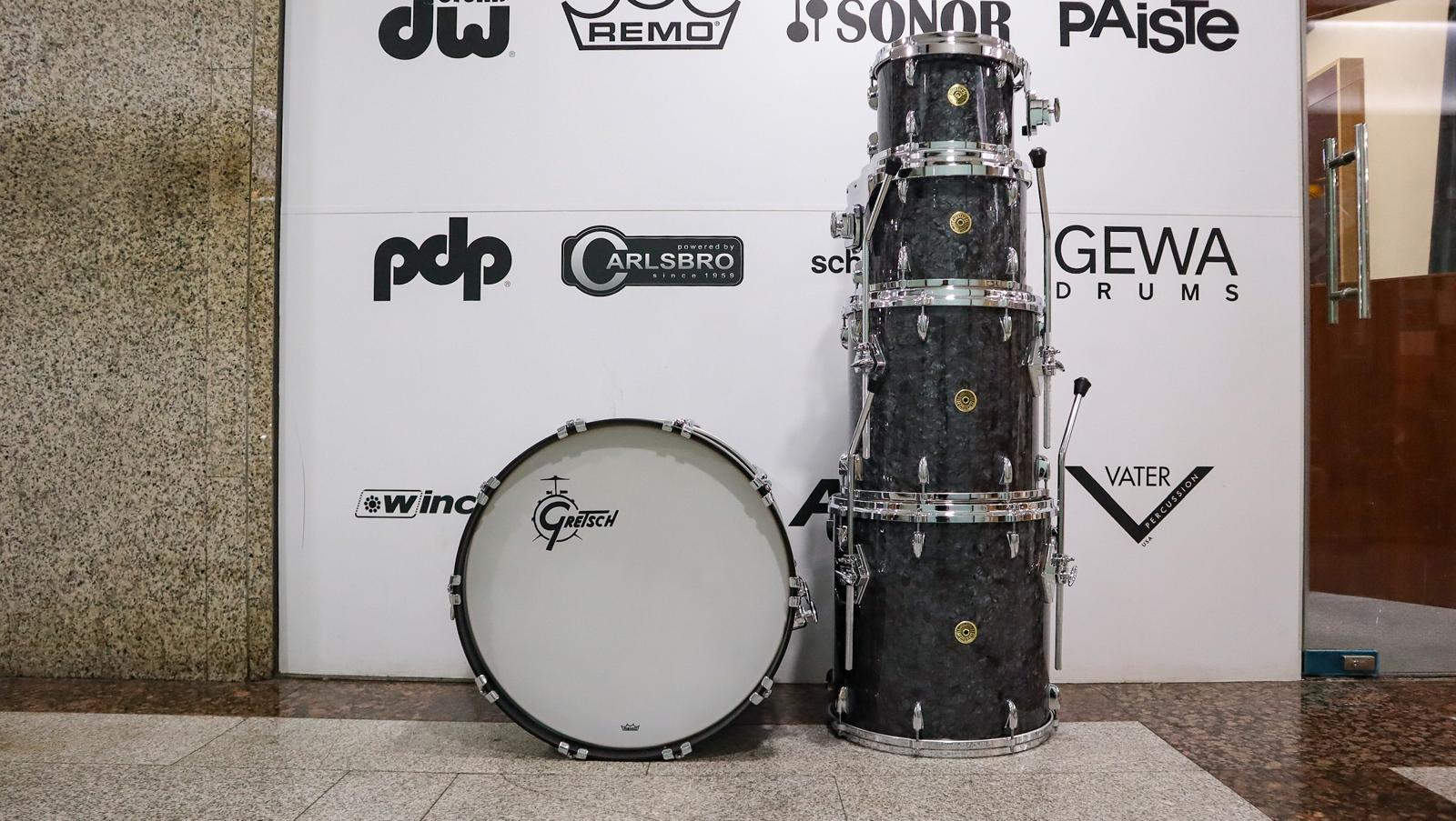 Gretsch USA Custom 22-10-12-14-16 Deep Black Marine Pearl 5pc-2
