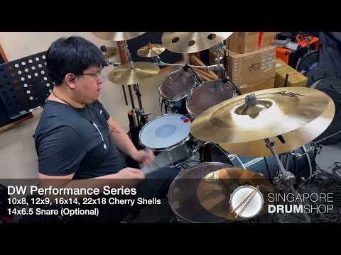 DW Performance Series Black Sparkle 22" 5pc Cherry Shell Pack (SDS Anniversary Promo)-zoom-