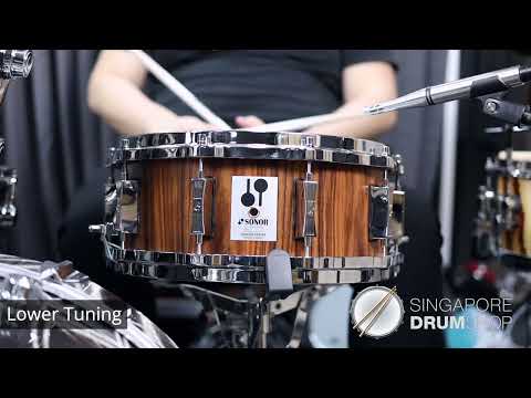 Sonor Phonic Reissue 14x5.75 Beech Snare Drum (Genuine Rosewood Semi-Gloss Veneer)-2