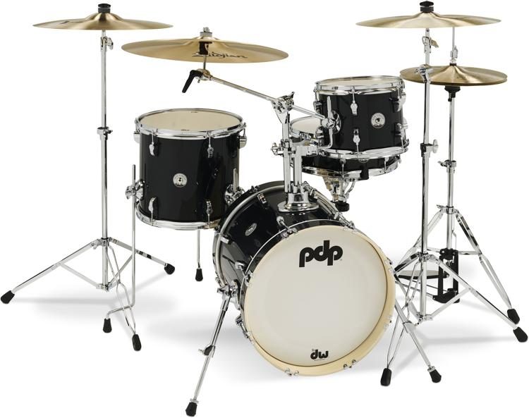 PDP New Yorker 16" 4pc Shell Pack - Black Sparkle Finish-zoom-