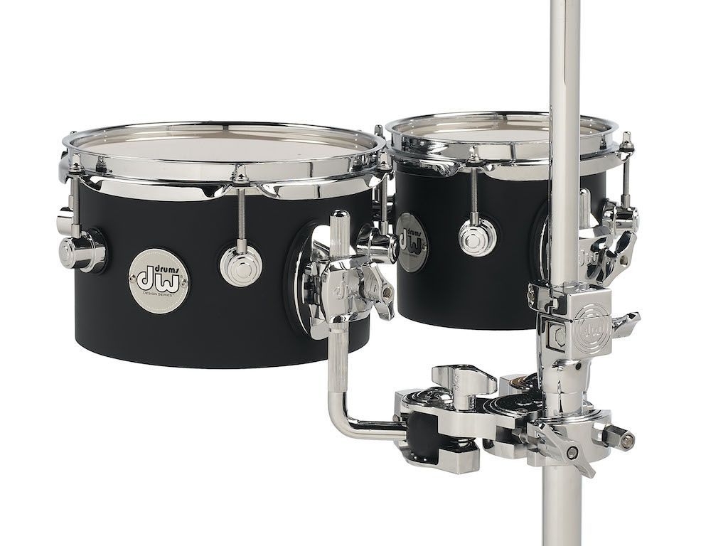 DW Design Series Black Satin 6x5/8x5 Concert Toms (Display Set)-1