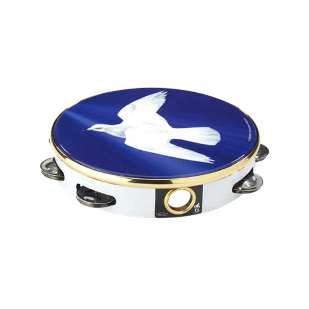 Remo Praise Tambourine 8" Religious Dove, Single Row-zoom-1