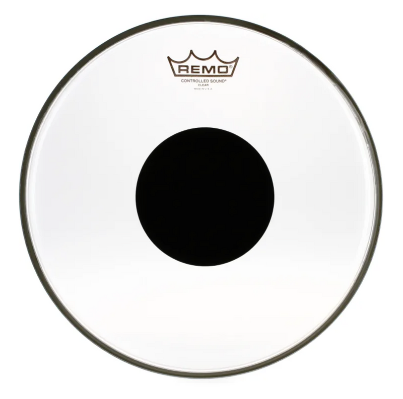 Remo Controlled Sound Clear Black Dot 12" Drum Head USA-zoom-
