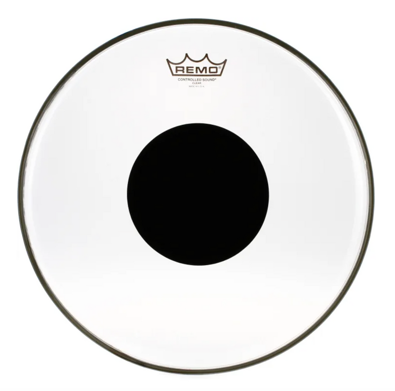 Remo Controlled Sound Clear Black Dot 14" Drum Head USA-zoom-