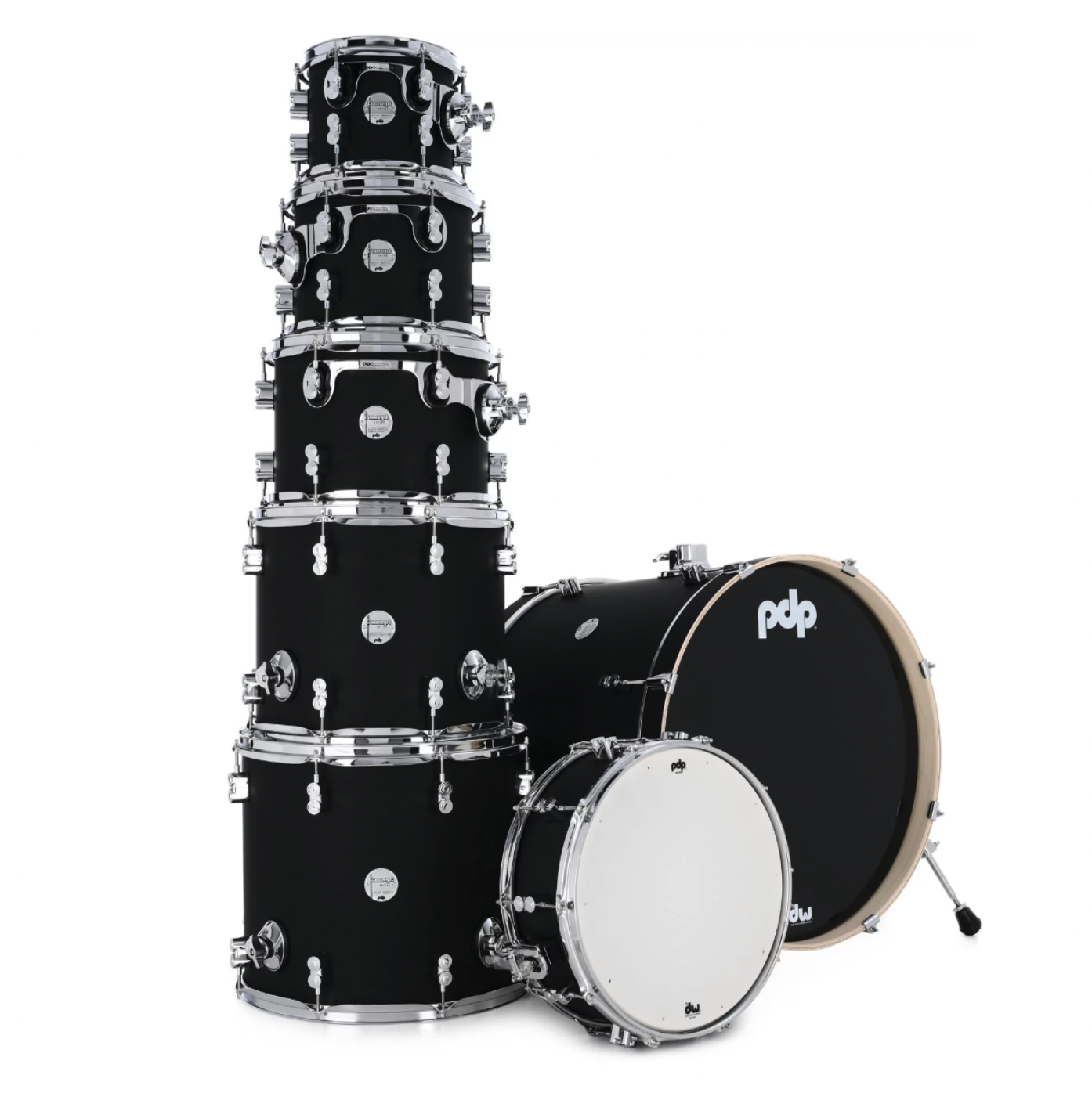 PDP Concept Maple 22" 7pc Satin Black Shell Pack-zoom-1