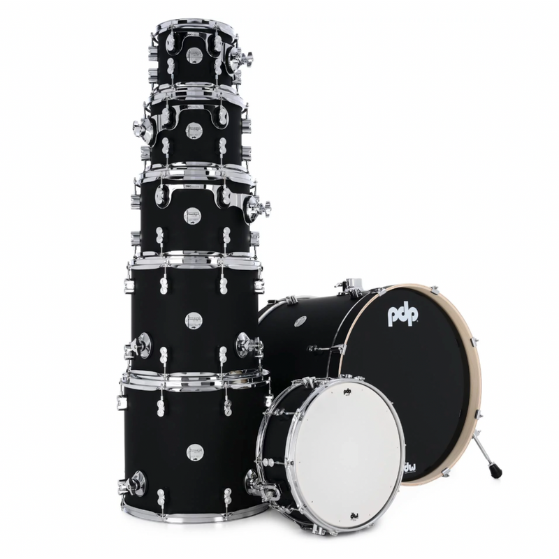 PDP Concept Maple 22" 7pc Satin Black Shell Pack-zoom-
