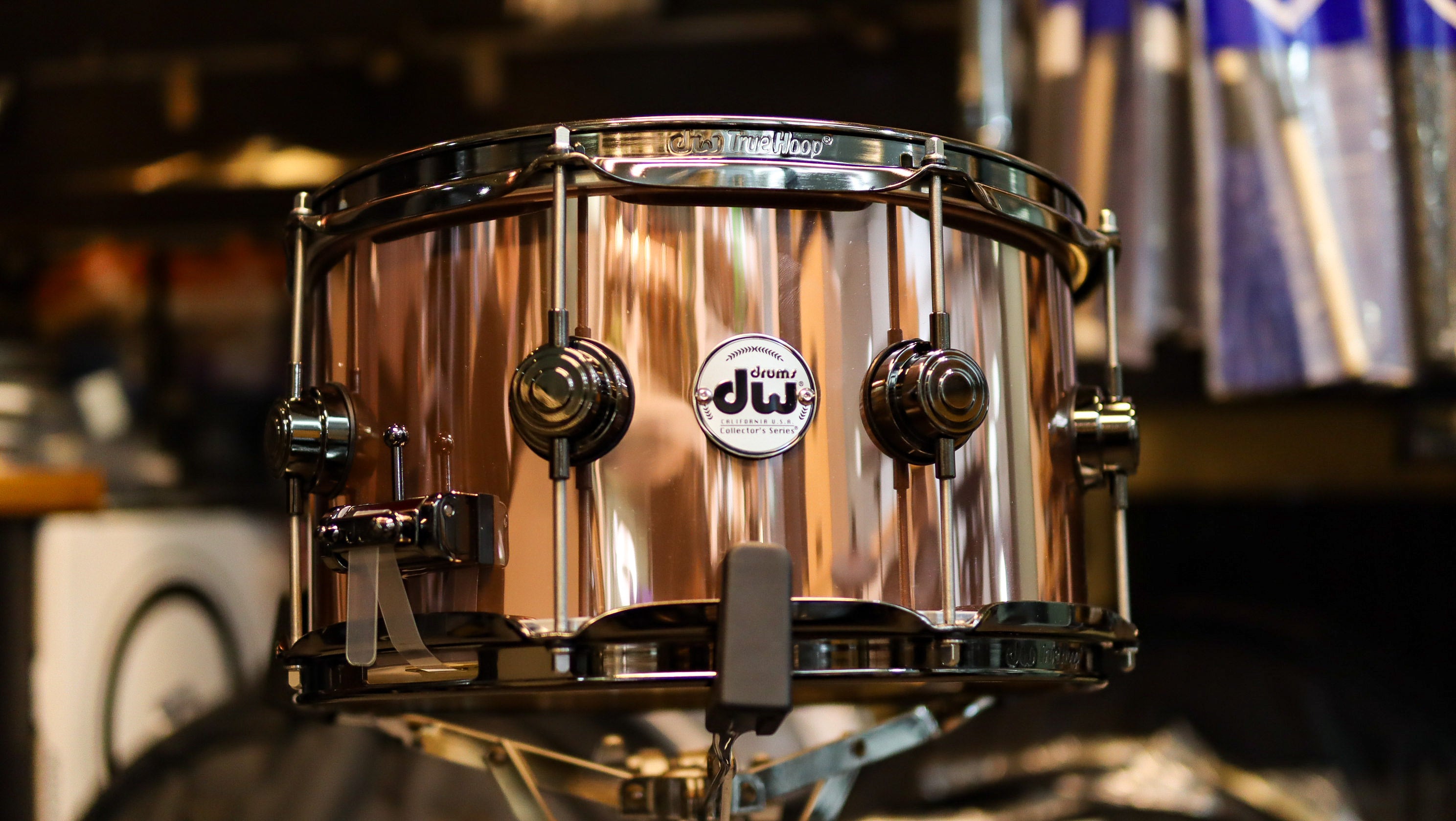 DW Collector's Series Birch Rose Copper 13x7 Snare Drum w Black Nickel Hardware (SDS 10th Anniversary)-zoom-1