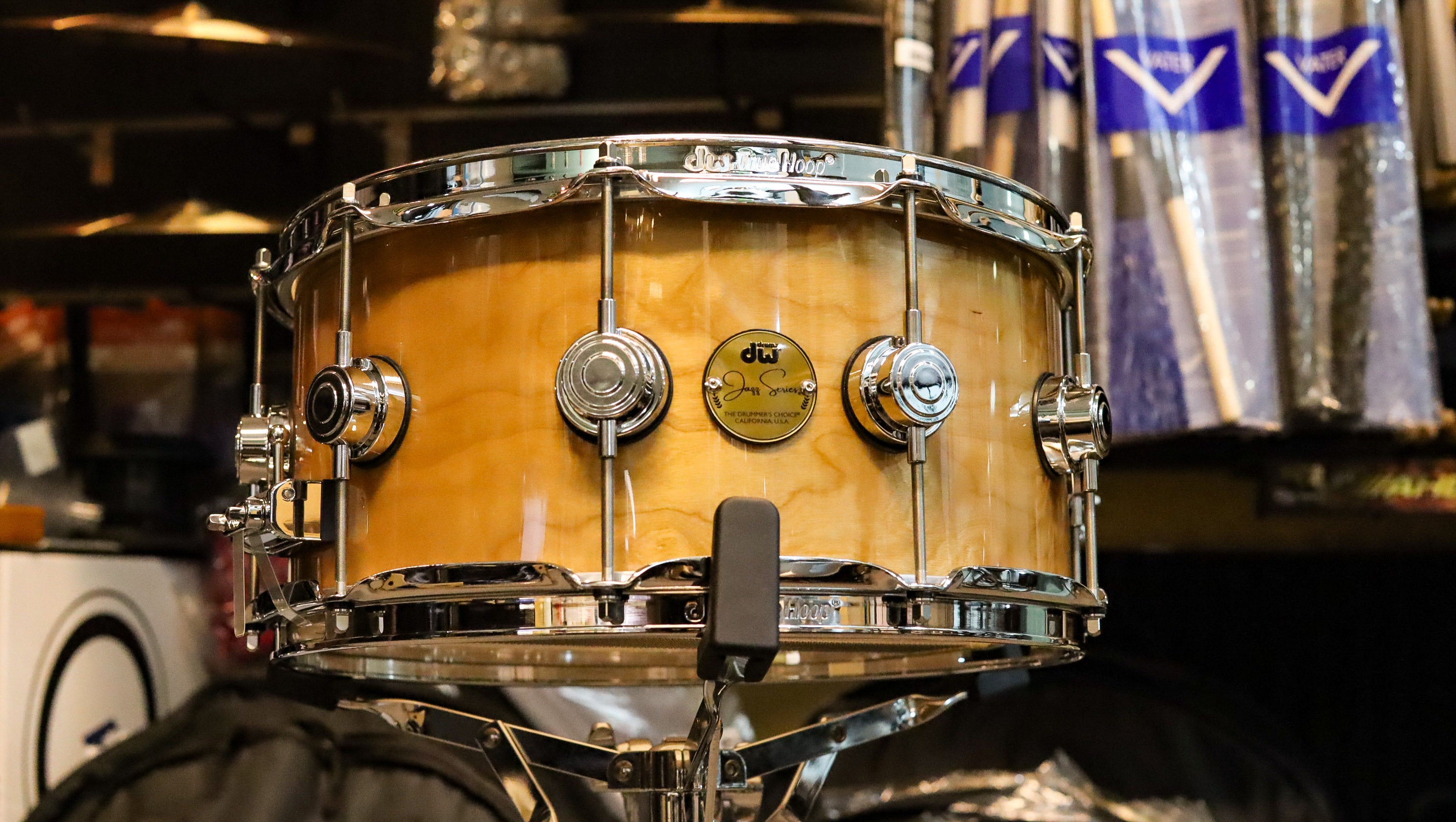 DW Jazz Series Cherry/Gum Natural Lacquer 14x6.5 Snare Drum (SDS Anniversary Promo)-zoom-1