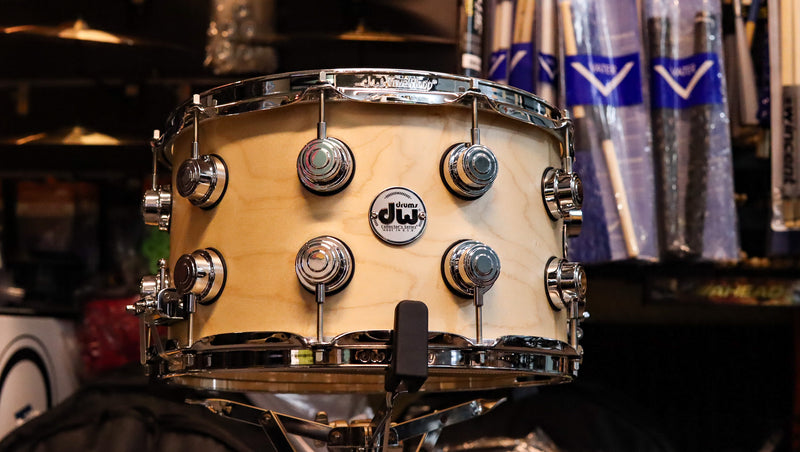 DW Collector's Series Maple/Spruce Natural Satin Oil 14x8 Snare Drum (SDS Anniversary Promo)-zoom-