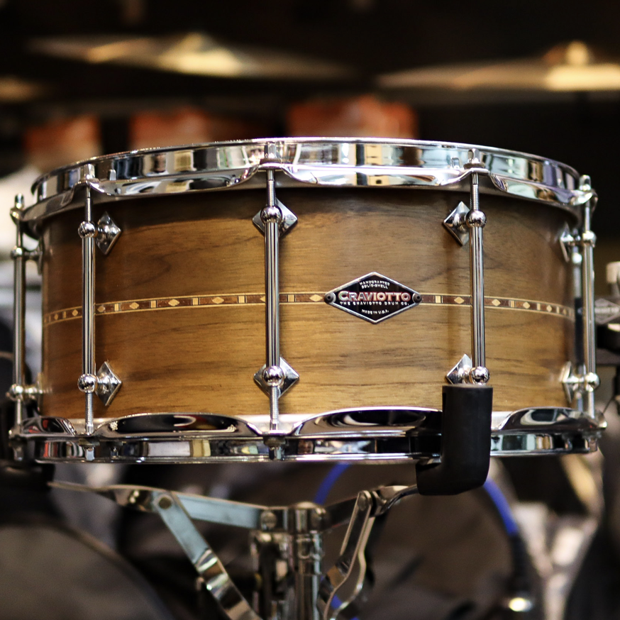 Craviotto Custom Shop 14x6.5 Walnut Snare Drum (Handmade by Johnny Craviotto)