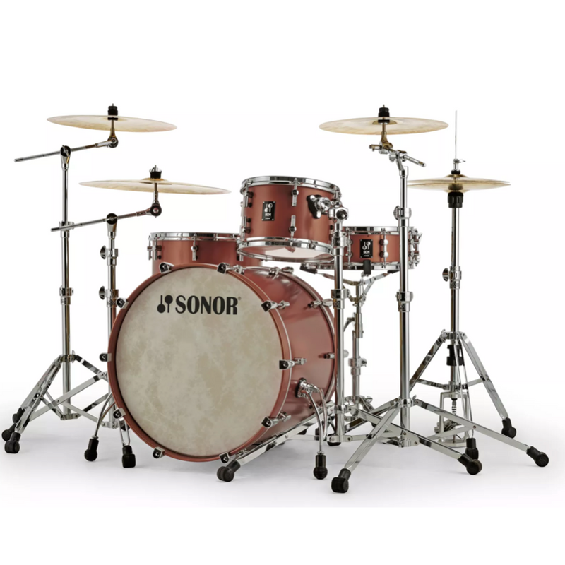 Sonor SQ1 4pc Shell Pack 22" Satin Copper Brown (SDS Anniversary Promo)-zoom-