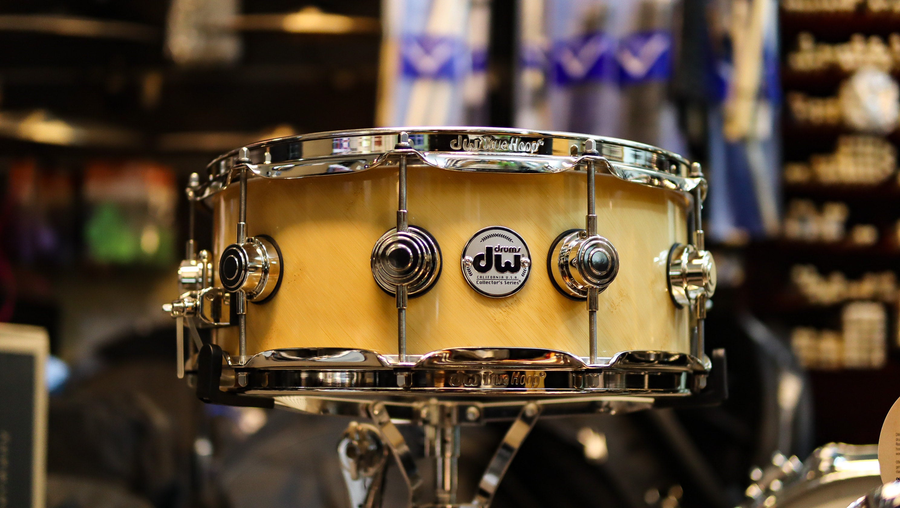 DW Collector's Series Exotic 14x5.5 Bamboo/Birch Snare Drum with Nickel Hardware