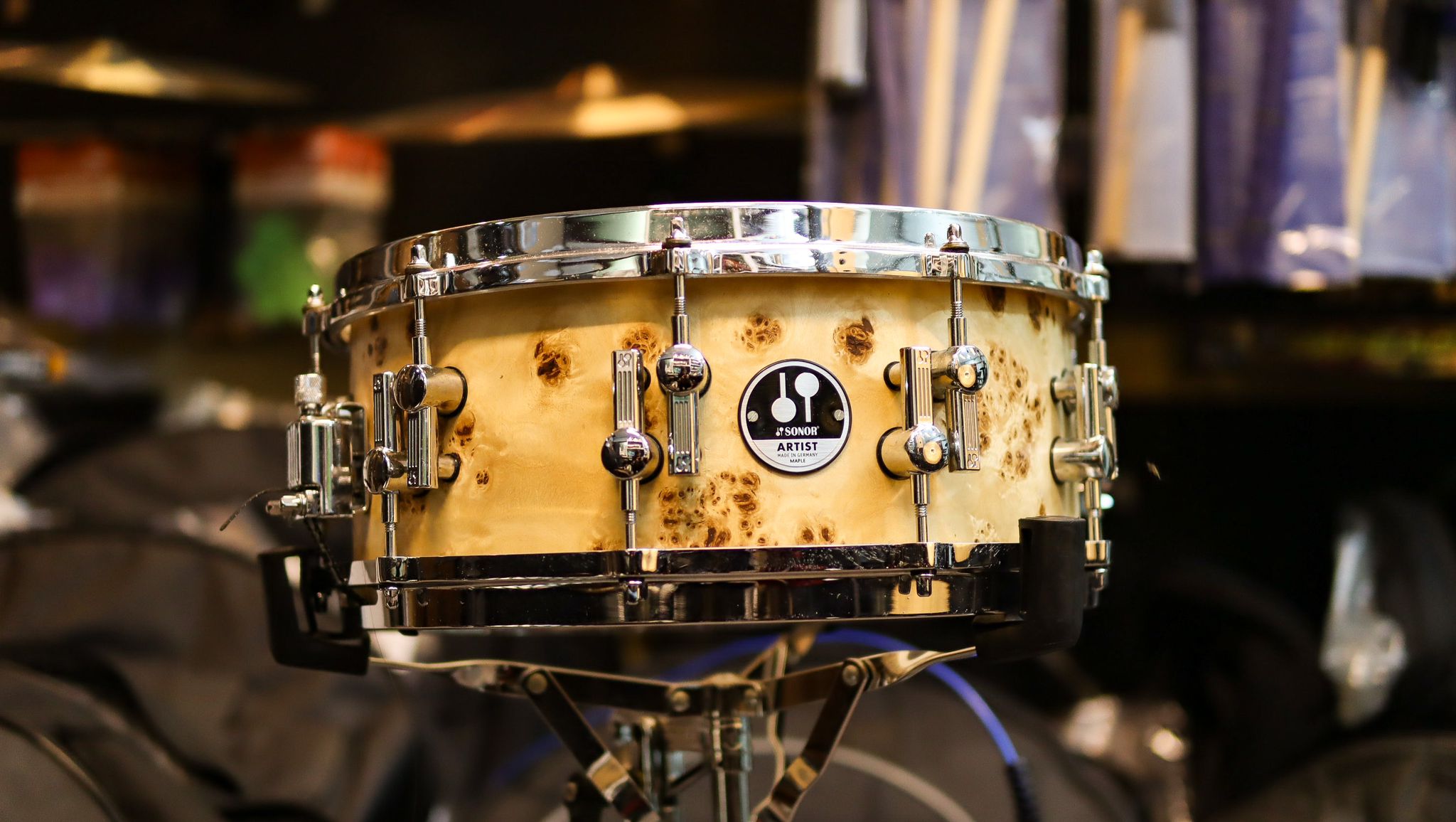 Sonor Artist Series 14x6 Cottonwood Snare Drum (Signed by Mikkey Dee and Gavin Harrison)