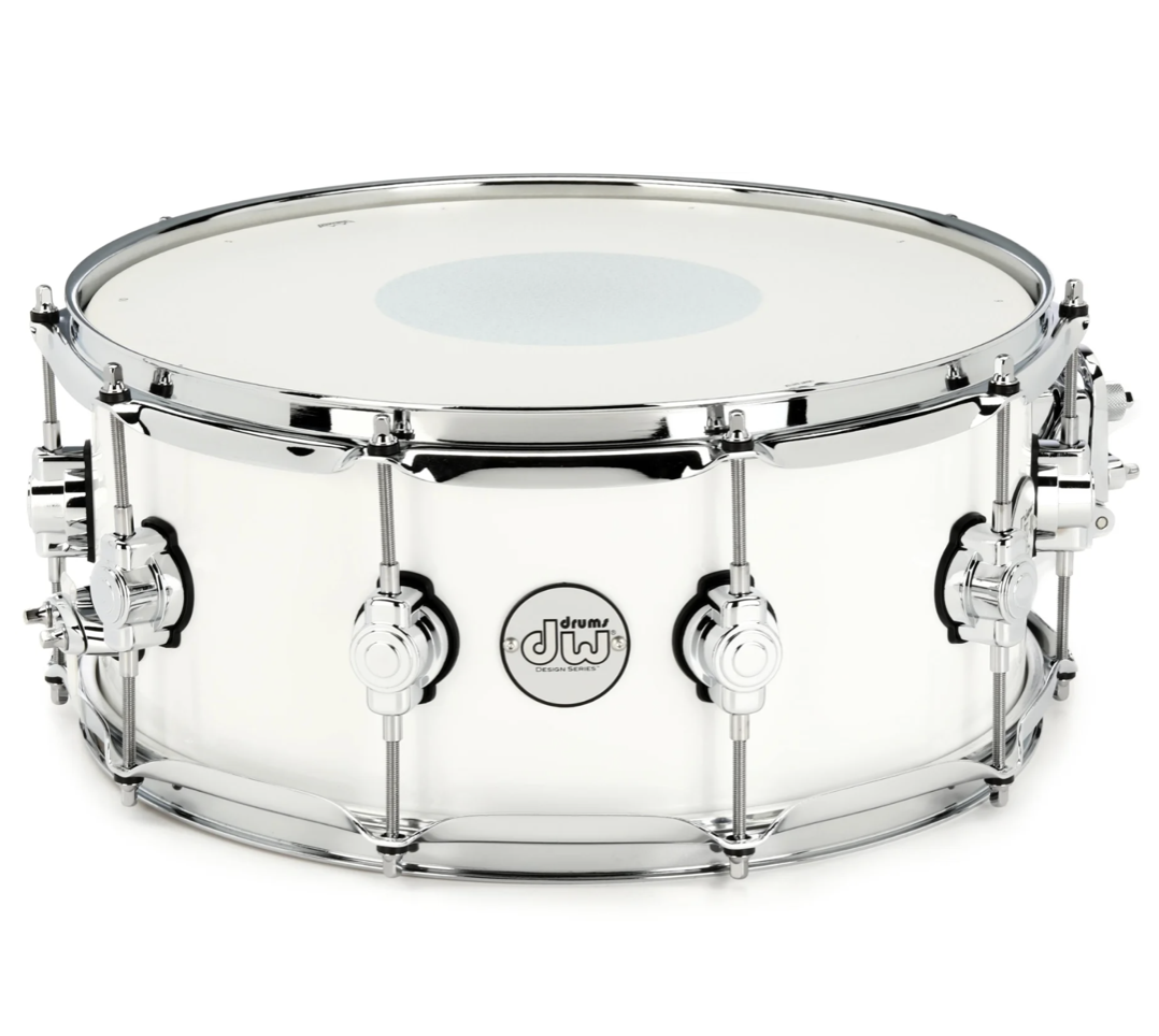 DW Design Series 14x6 Maple Gloss White Snare-zoom-1