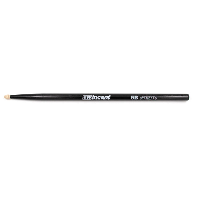 Wincent 5B Standard Hickory Drumsticks (Black)-zoom-